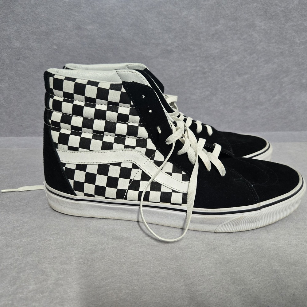 VANS Sk8 Hi Checkerboard Mens Size 13 Black White Checker High top Skateboard